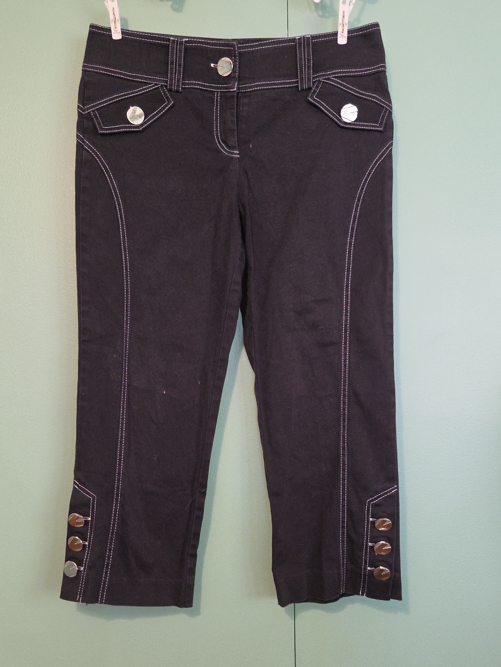 Vintage Cache Black Capri Size 8
